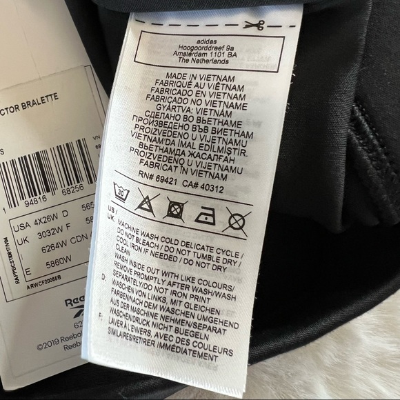 NEW Reebok Black Plus Size Sports Bra Size 4X Workout Running - Picture 6 of 8